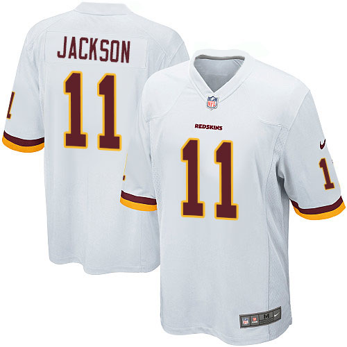 Men's Game DeSean Jackson Nike Jersey White Road - #11 NFL Washington Redskins
